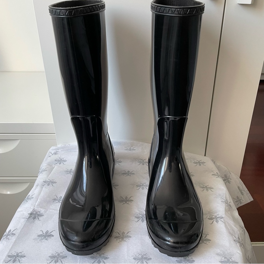 UGG Tall Black Rain Boots Sz. 9